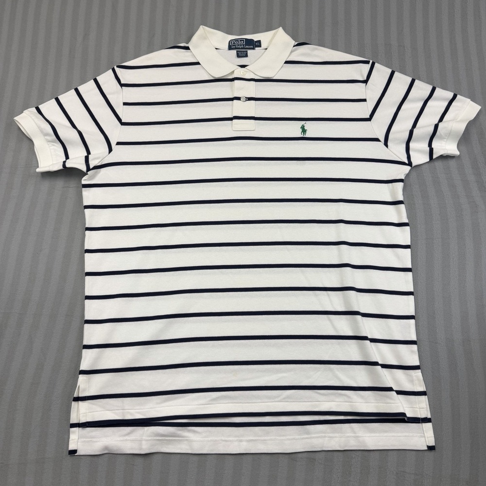 Polo by Ralph Lauren Blue and White Striped Polo Shirt XL